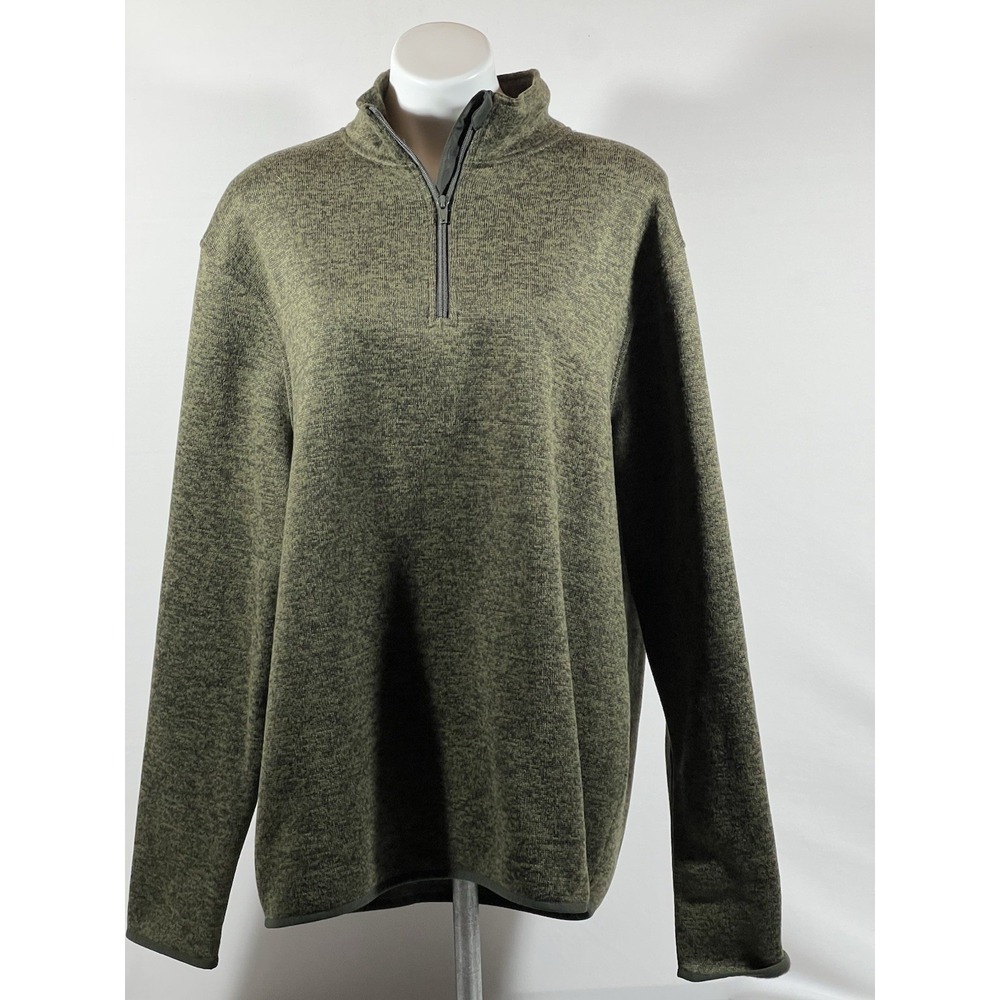 J Crew Authentic Fleece Pullover Mens XXL Green Polyester Outdoor Preppy